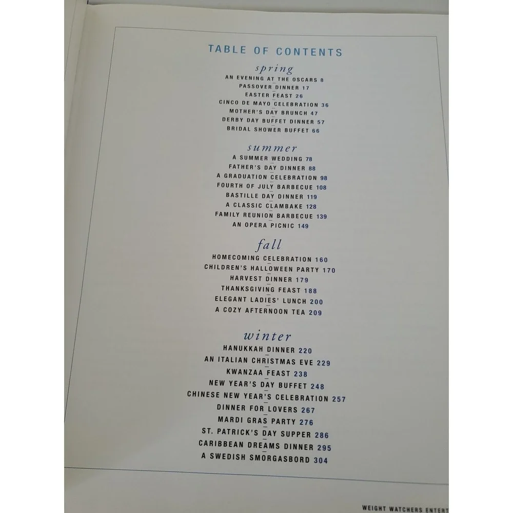 Weight Watchers Entertains Culinary Institute of America Cookbook Hardcover